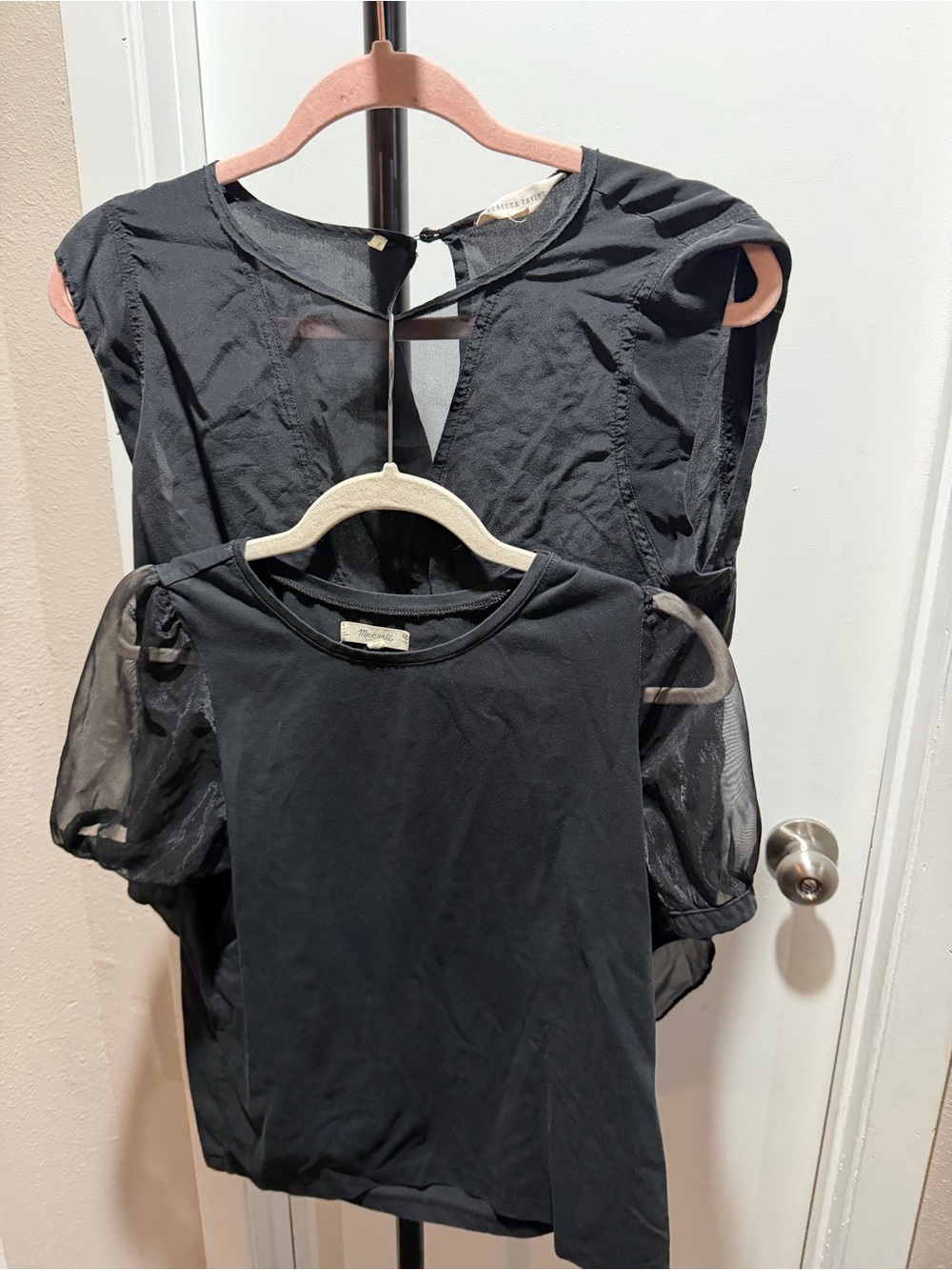 Bundle of 2 Black Designer Tops – Madewell & Rebecca Taylor – Sizes S/6